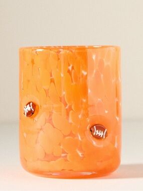 Anthropologie The Sports Icon Juice Glass, Orange with Football Icon, 17.25 oz